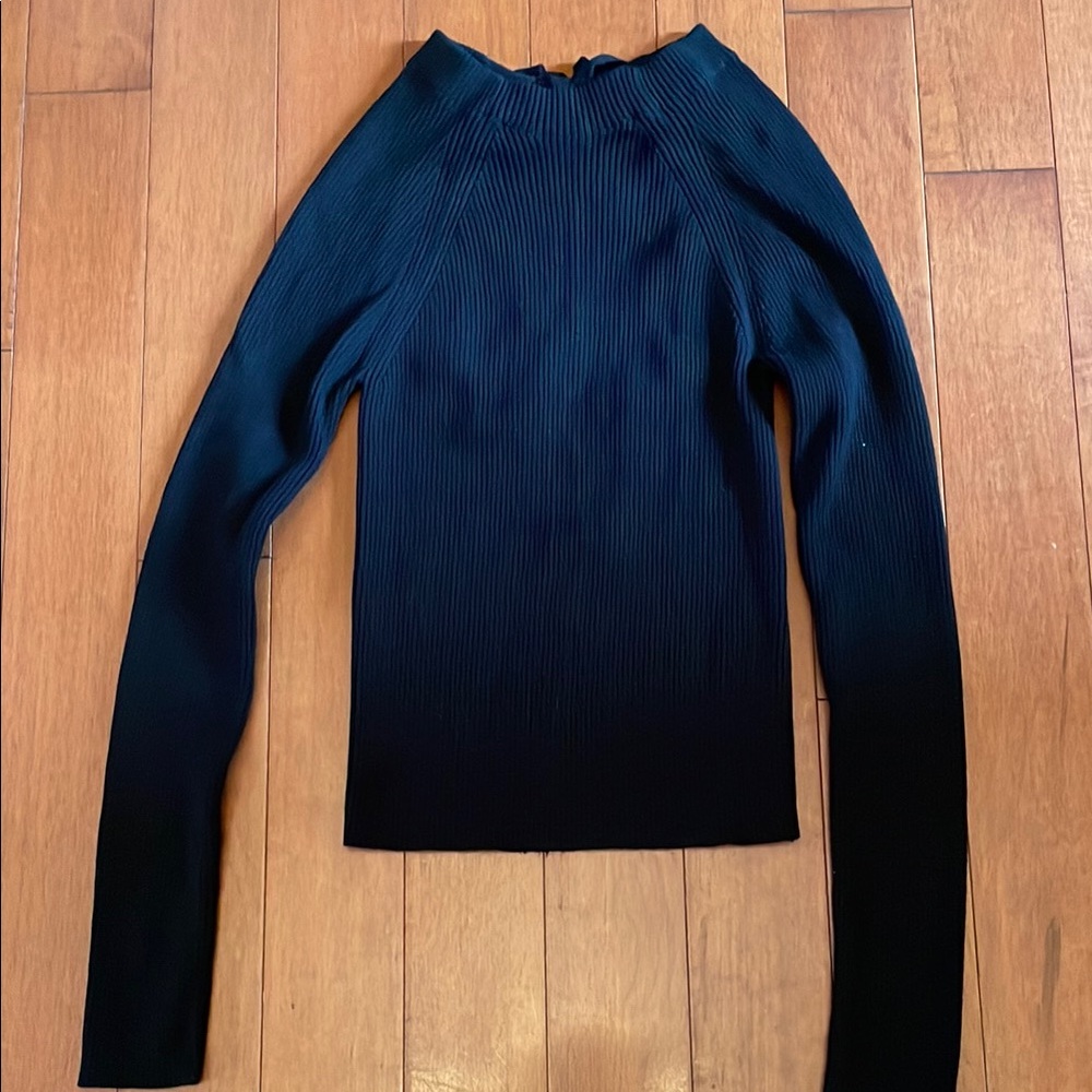 Zara Black Open Back Long Sleeve Top
